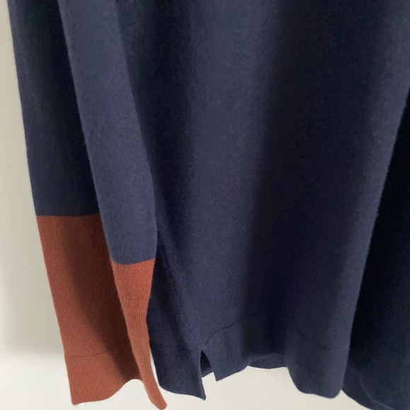 Eileen Fisher Women’s Oversized Sweater Navy Purple Brown Colour Block - Picture 5 of 5